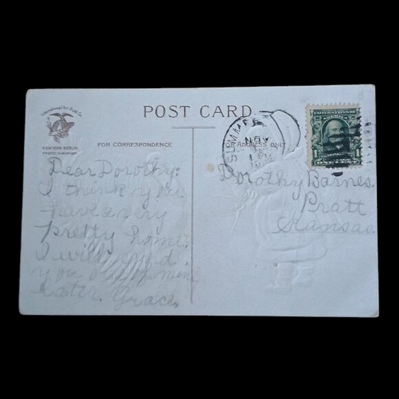 1909 RARE Antique Clapsaddle Good Wishes for Thanksgiving Day Postcard - Picture 3 of 6